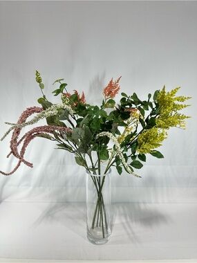 #209 Lot of 7 Bloom Room Artificial Floral Stems Mixed Faux Flowers  Decor